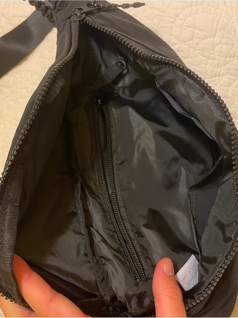 Black Nylon Crossbody Belt Bag - Minimal Everyday Carry - Picture 3 of 5